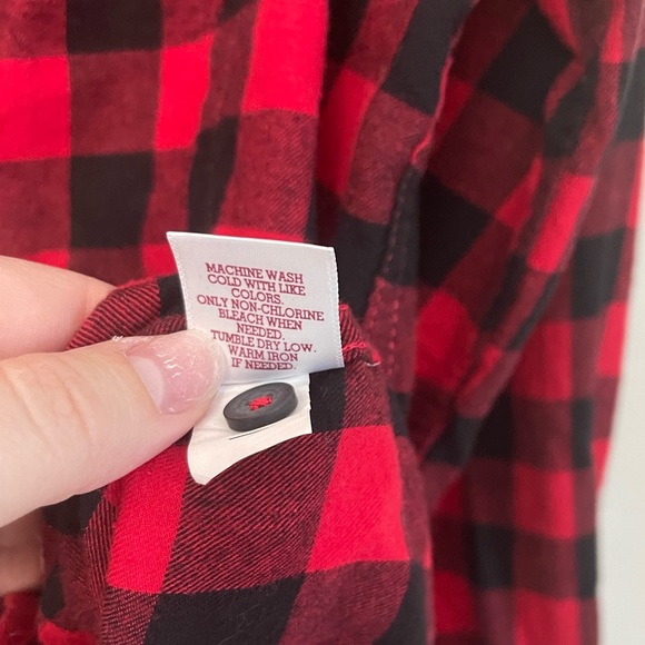 SO Black and Red Plaid Flannel Button Down - Picture 7 of 8